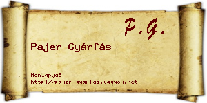 Pajer Gyárfás névjegykártya